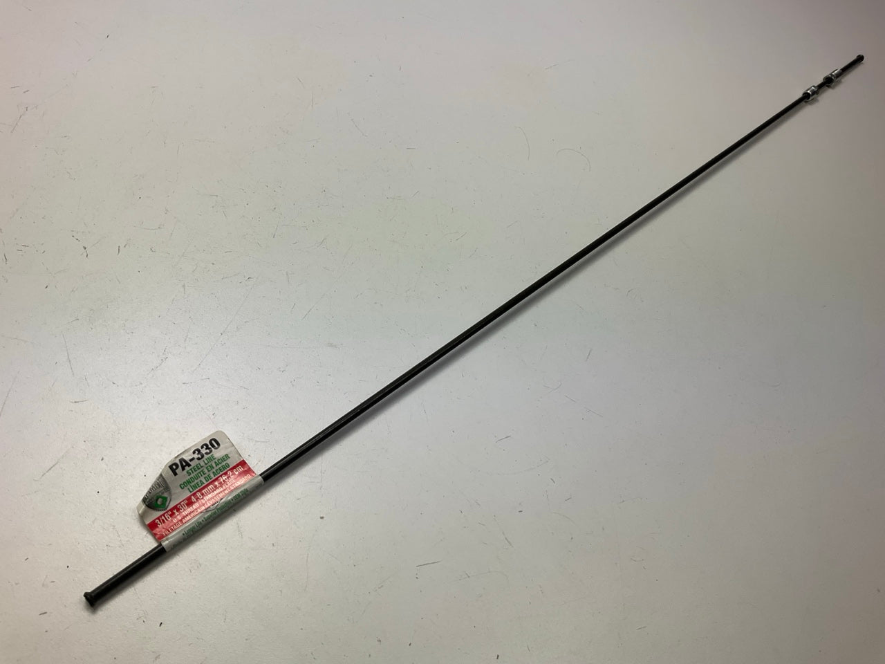 AGS PA330 PVF Coated Steel Brake Line: 30'' Long, 3/16'' Diameter, Universal
