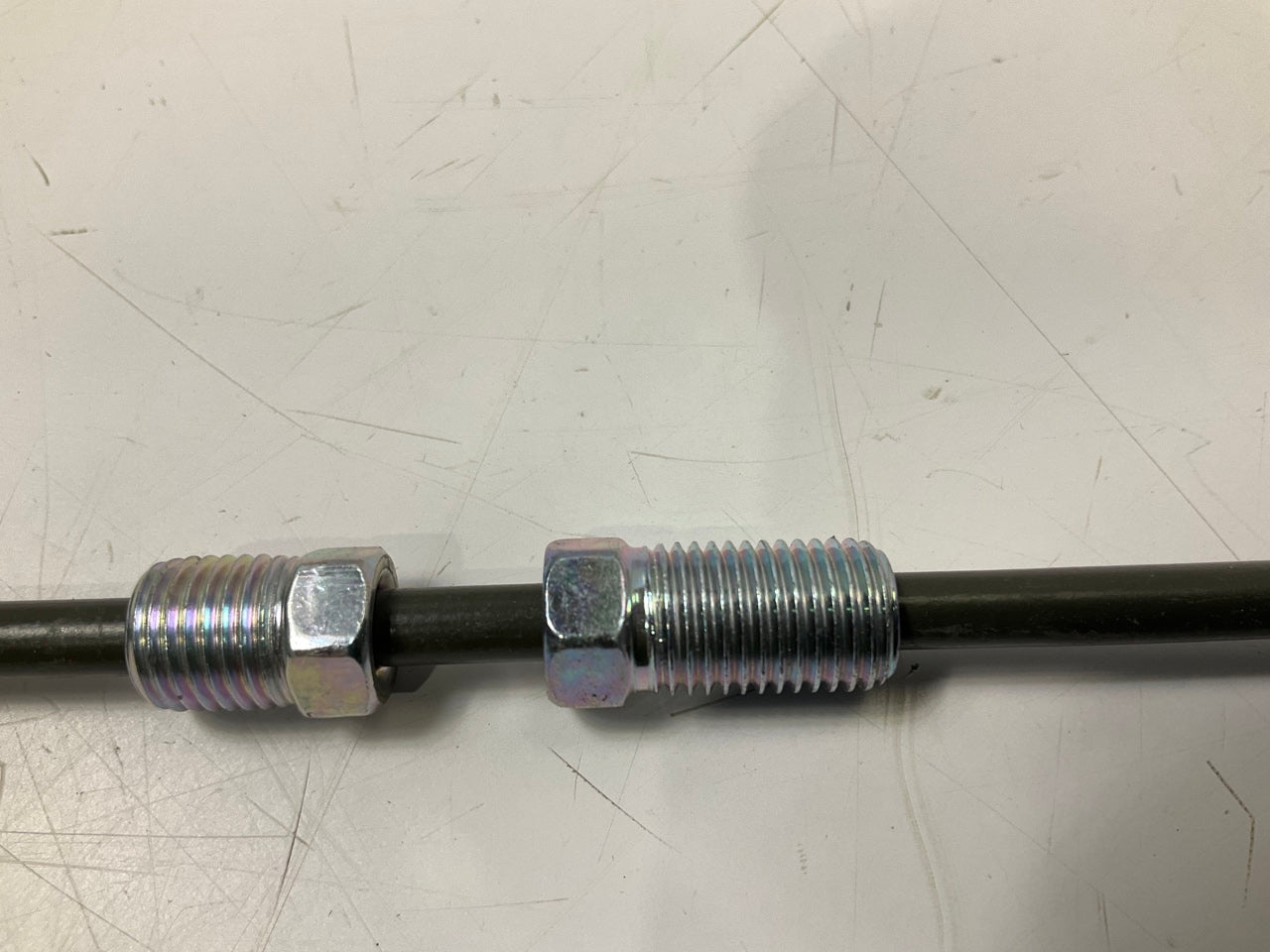 AGS PA-351 PVF Coated Steel Brake Line: 51'' Long, 3/16'' Diameter, 3/8''-24 Thread