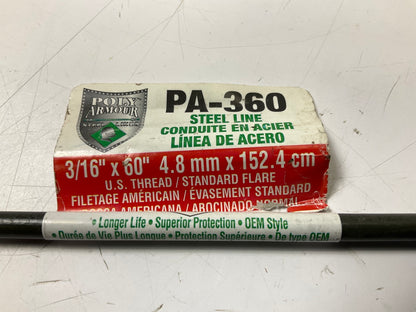 AGS PA-360 PVF Coated Steel Brake Line: 60'' Long, 3/16'' Diameter, Universal