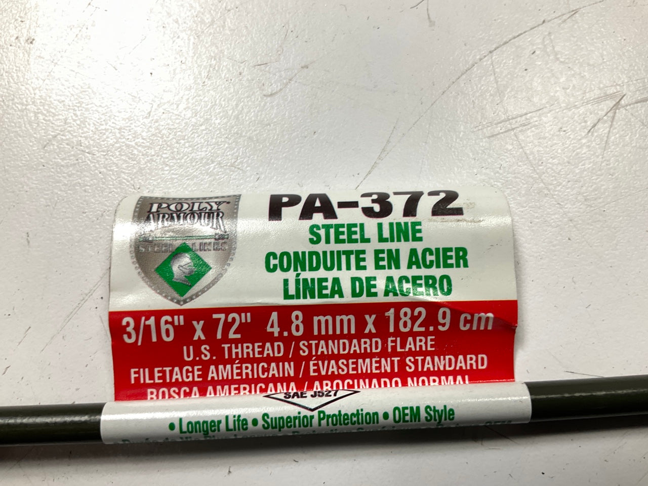 (10) AGS PA-372 Brake Lines, 3/16'' X 72'', 3/8-24'' US Thread, 3/8-24 Thread Size