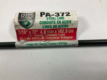 (3) AGS PA-372 PVF Coated Steel Brake Line, 72'' Long, 3/16'' Diameter, Universal