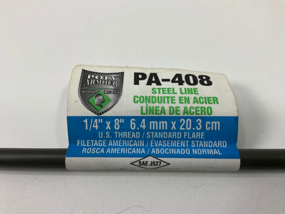 (5) AGS PA408 PVF Coated Steel Brake Lines 8'' Long, 1/4'' Diameter 7/16-24 Thread