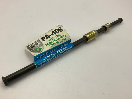 AGS PA-408 PVF Coated Steel Brake Line: 8'' Long, 1/4'' Diameter, Universal