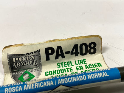 AGS PA408 PVF Coated Steel Brake Line: 8'' Long, 1/4'' Diameter, 7/16-24 Thread