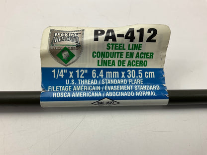 AGS PA-412 PVF Coated Steel Brake Line: 12'' Long, 1/4'' Diameter, Universal