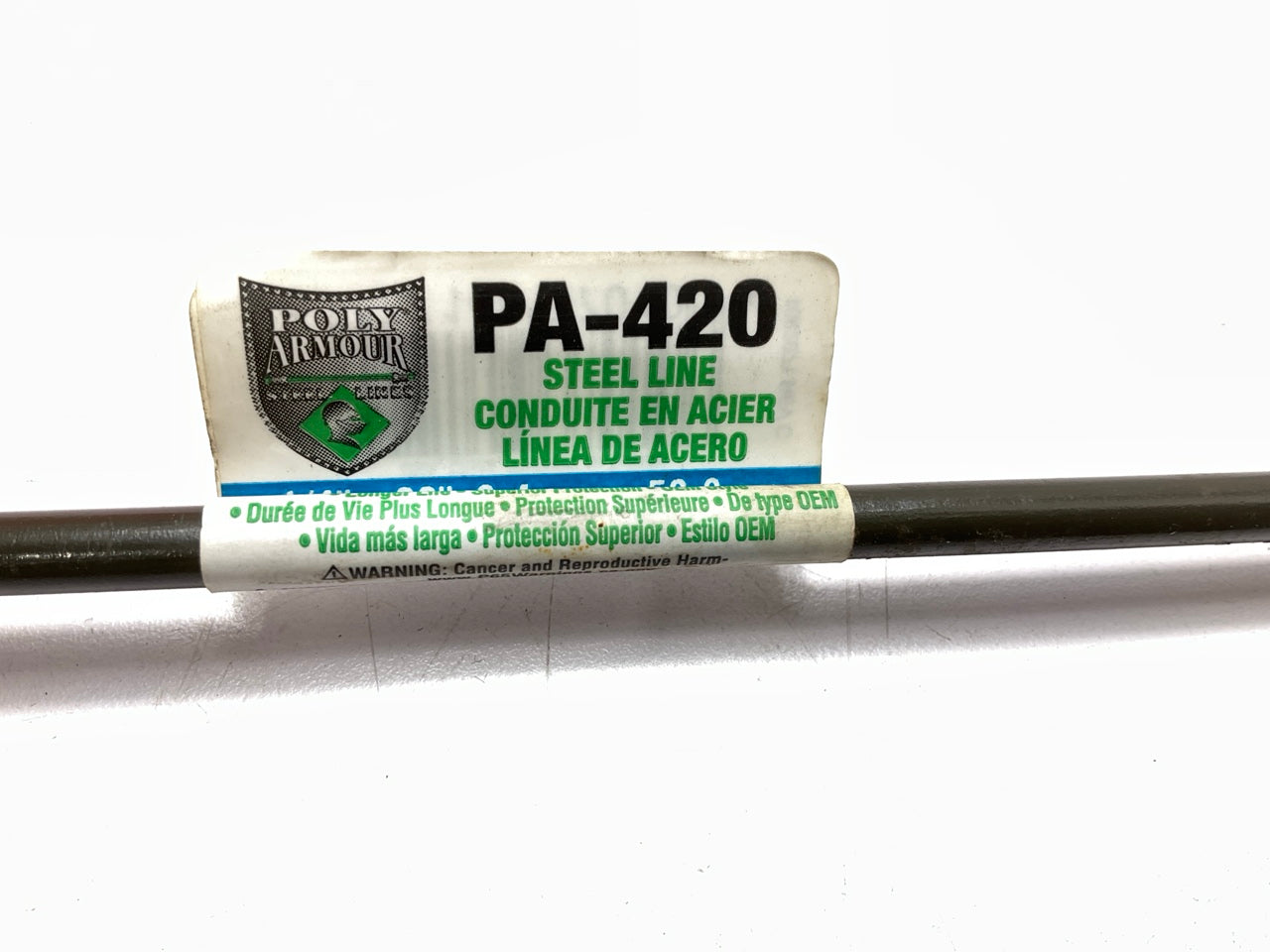 (5) AGS PA-420 PVF Coated Steel Brake Line: 20'' Long, 1/4'' Diameter, Universal