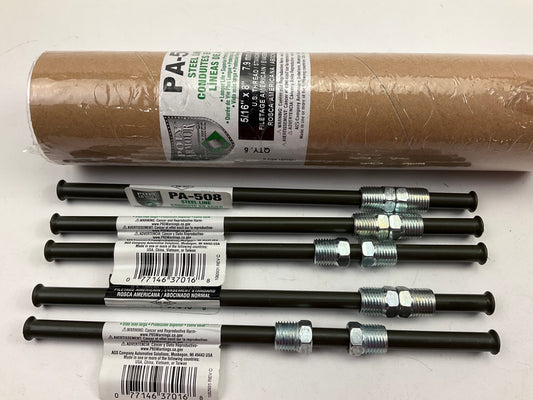 (5) AGS PA-508 PVF Coated Steel Brake Line: 8'' Long, 5/16'' Diameter, Universal