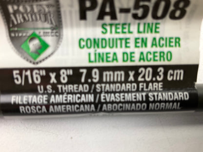 (5) AGS PA-508 PVF Coated Steel Brake Line: 8'' Long, 5/16'' Diameter, Universal