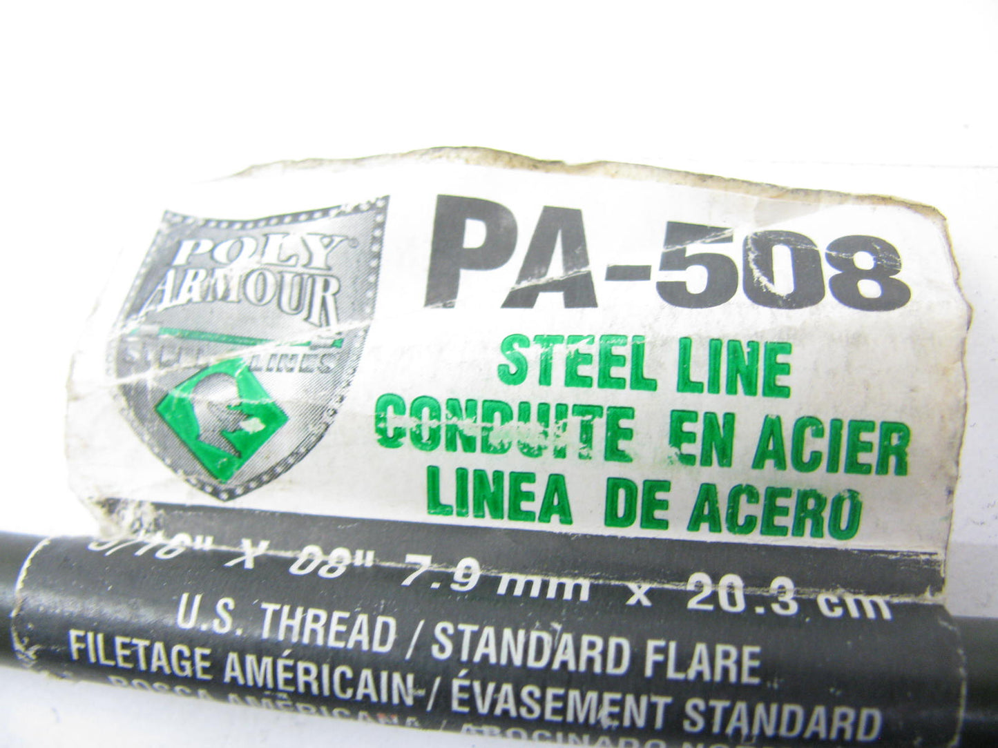 AGS PA-508 PVF Coated Steel Brake Line: 8'' Long, 5/16'' Diameter, Universal