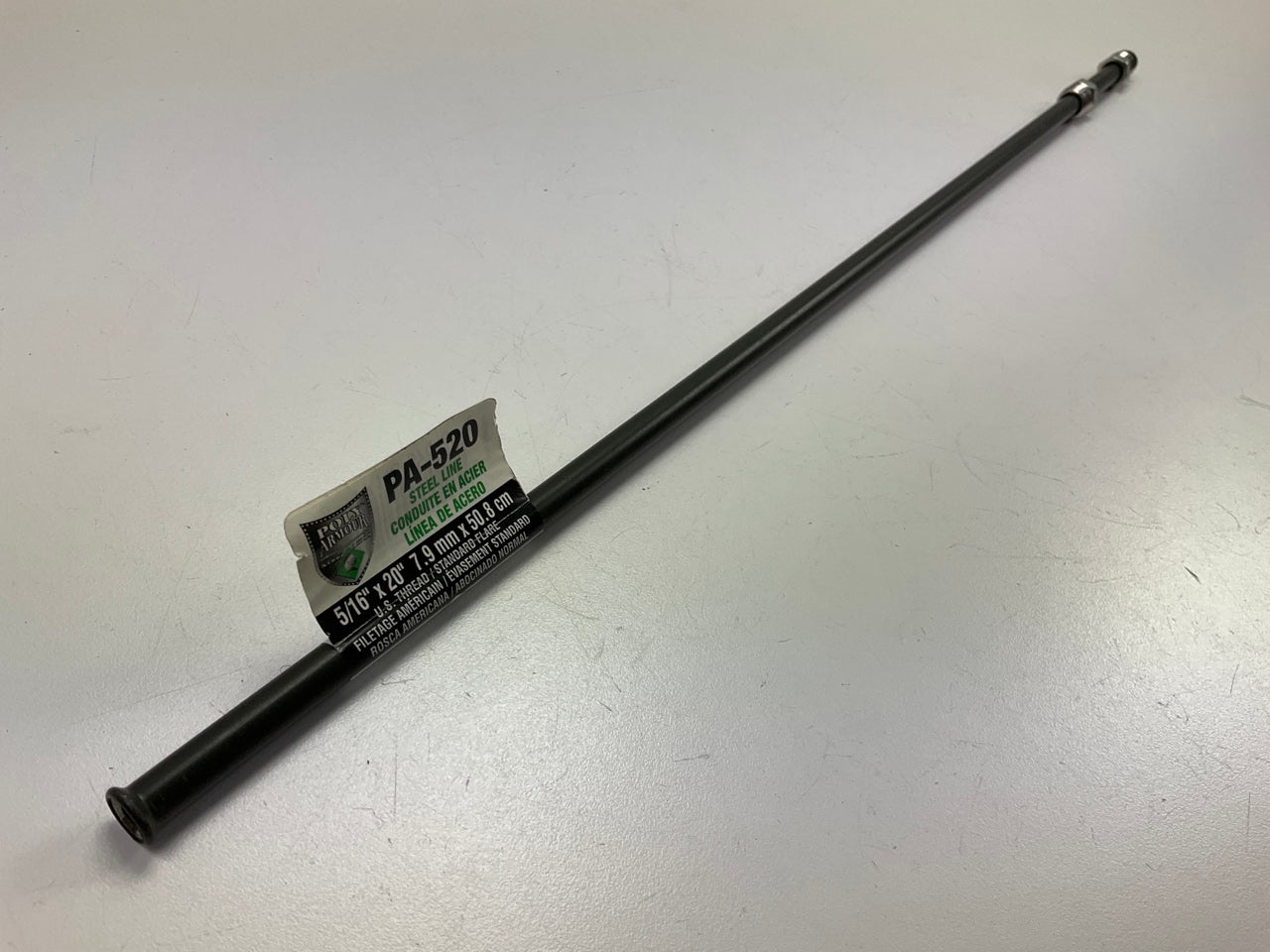 AGS PA-520 PVF Coated Steel Brake Line: 20'' Long, 5/16'' Diameter, Universal