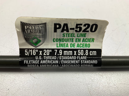 AGS PA-520 PVF Coated Steel Brake Line: 20'' Long, 5/16'' Diameter, Universal