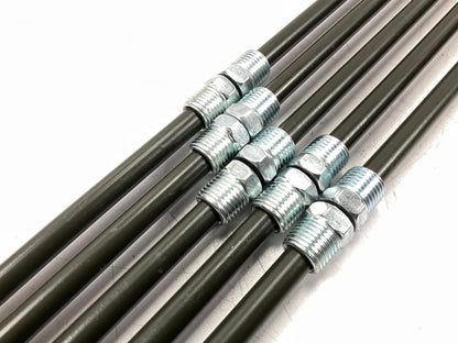 (5) AGS PA530 PVF Coated Steel Brake Line 30'' Long, 5/16'' Diameter, 1/2'' Fitting