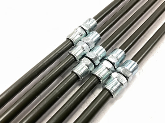 (5) AGS PA530 PVF Coated Steel Brake Line 30'' Long, 5/16'' Diameter, 1/2'' Fitting