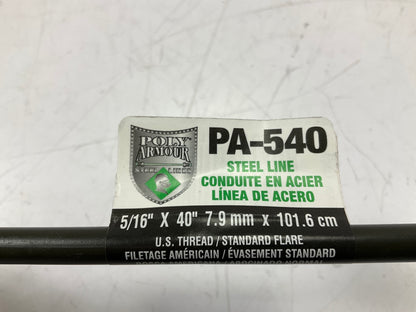 (5) AGS PA-540 PVF Coated Steel Brake Line: 40'' Long, 5/16'' Dia, 1/2-20'' Thread