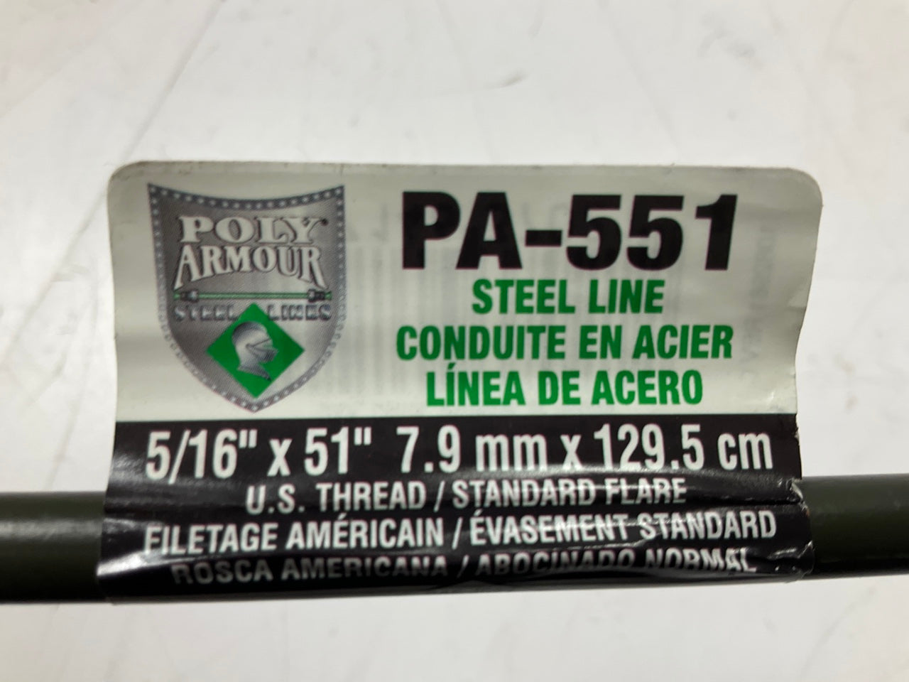 (5) AGS PA-551 PVF Coated Steel Brake Lines 5/16'' X 51'', US 1/2-20 Inch Fittings