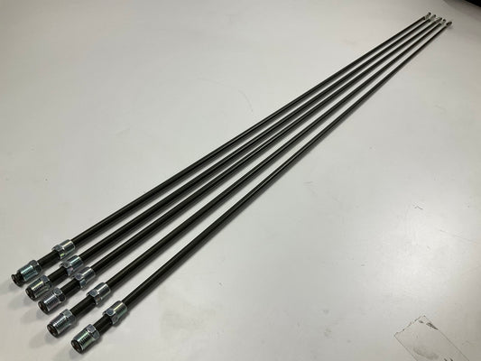 (5) AGS PA560 PVF Coated Steel Brake Lines 60'' Long, 5/16'' Diameter, 1/2'' Thread