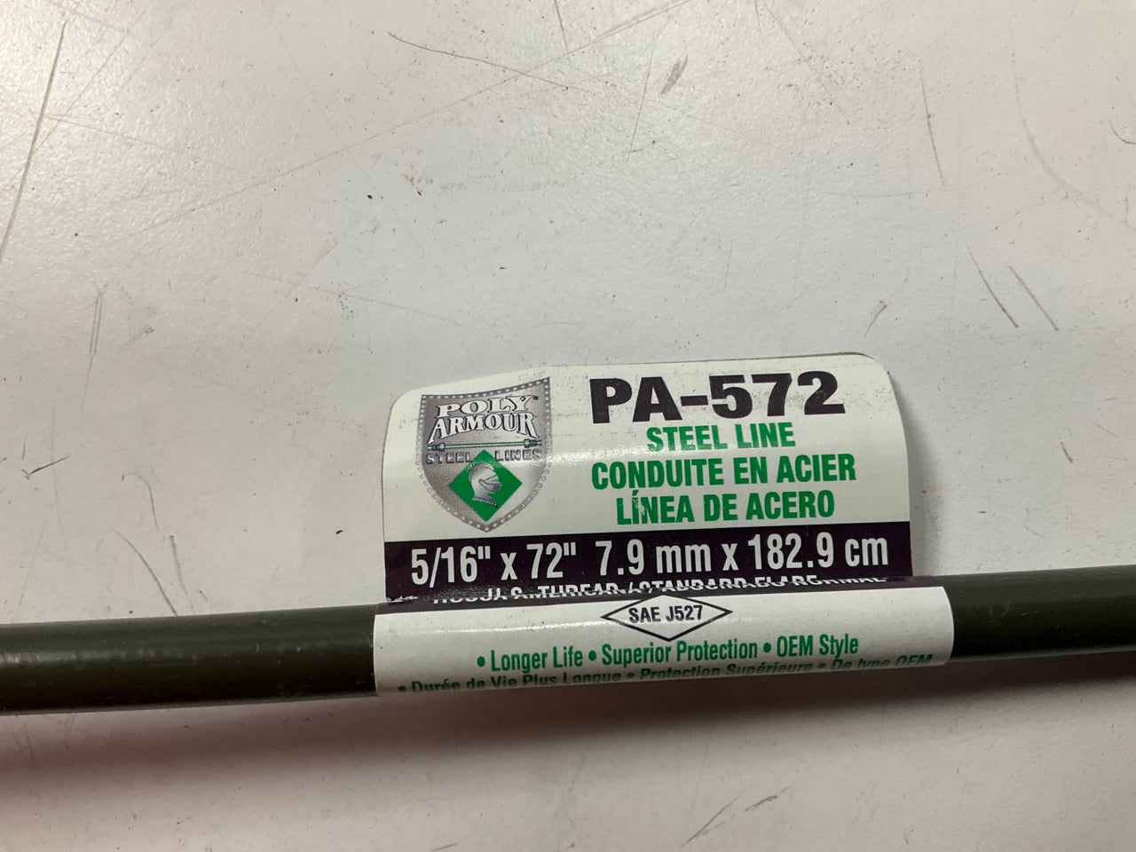 (5) AGS PA-572 PVF Coated Steel Brake Line: 72'' Long, 5/16'' Diameter, Universal