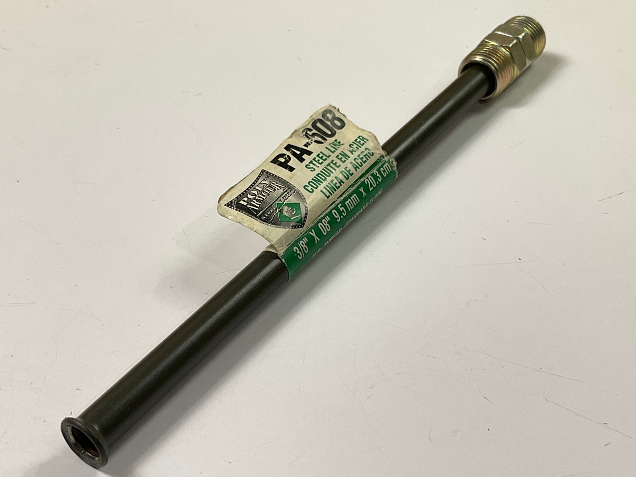 AGS PA-608 PVF Coated Steel Brake Line: 8'' Long, 3/8'' Diameter, Universal