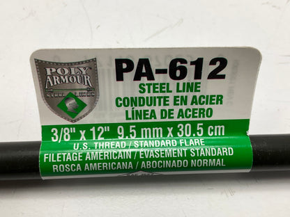 (4) AGS Poly-Armour PA612 Domestic PVF Steel Brake Line 3/8'' X 12''