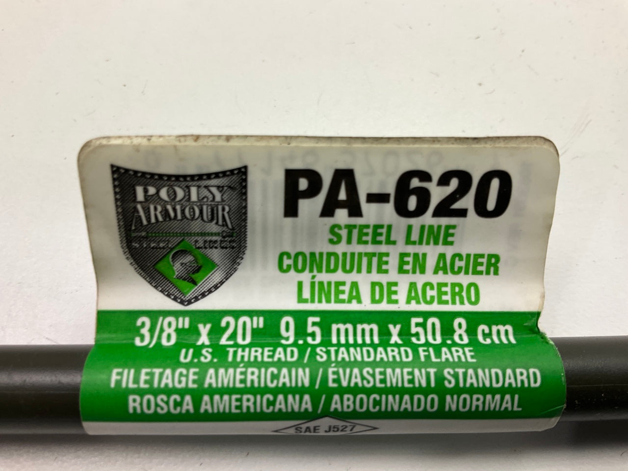 (5) AGS PA-620 PVF Coated Steel Brake Line: 20'' Long, 3/8'' Diameter, Universal