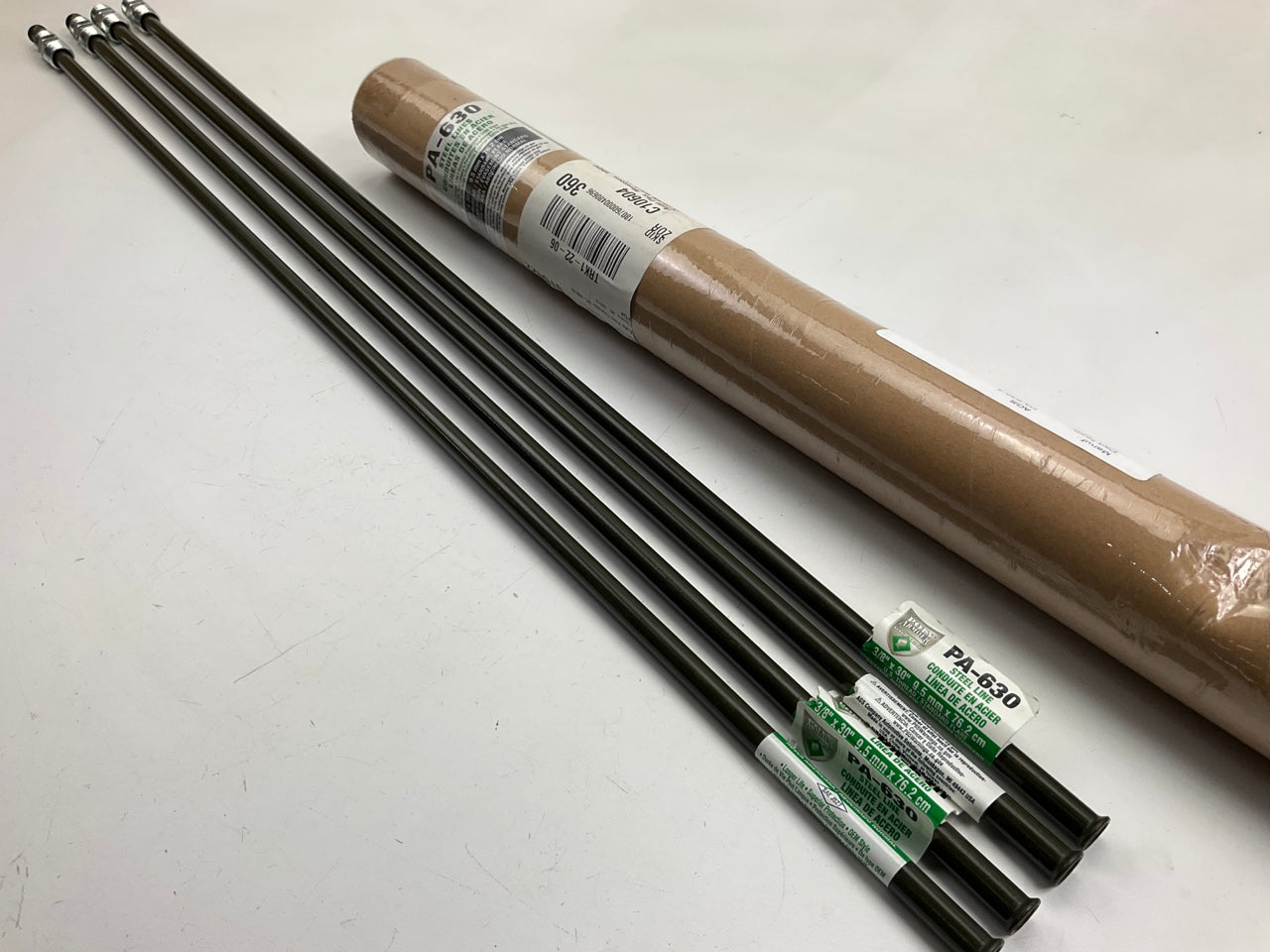 (4) AGS PA-630 PVF Coated Steel Brake Line: 30'' Long, 3/8'' Diameter, Universal