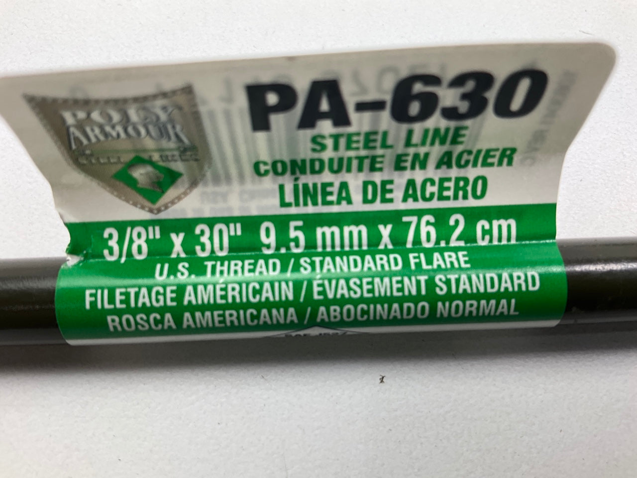 (4) AGS PA-630 PVF Coated Steel Brake Line: 30'' Long, 3/8'' Diameter, Universal