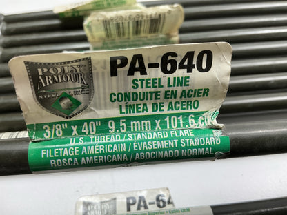 (20) AGS PA-640 PVF Coated Steel Brake Line: 40'' Long, 3/8'' Dia, 5/8-18'' Thread