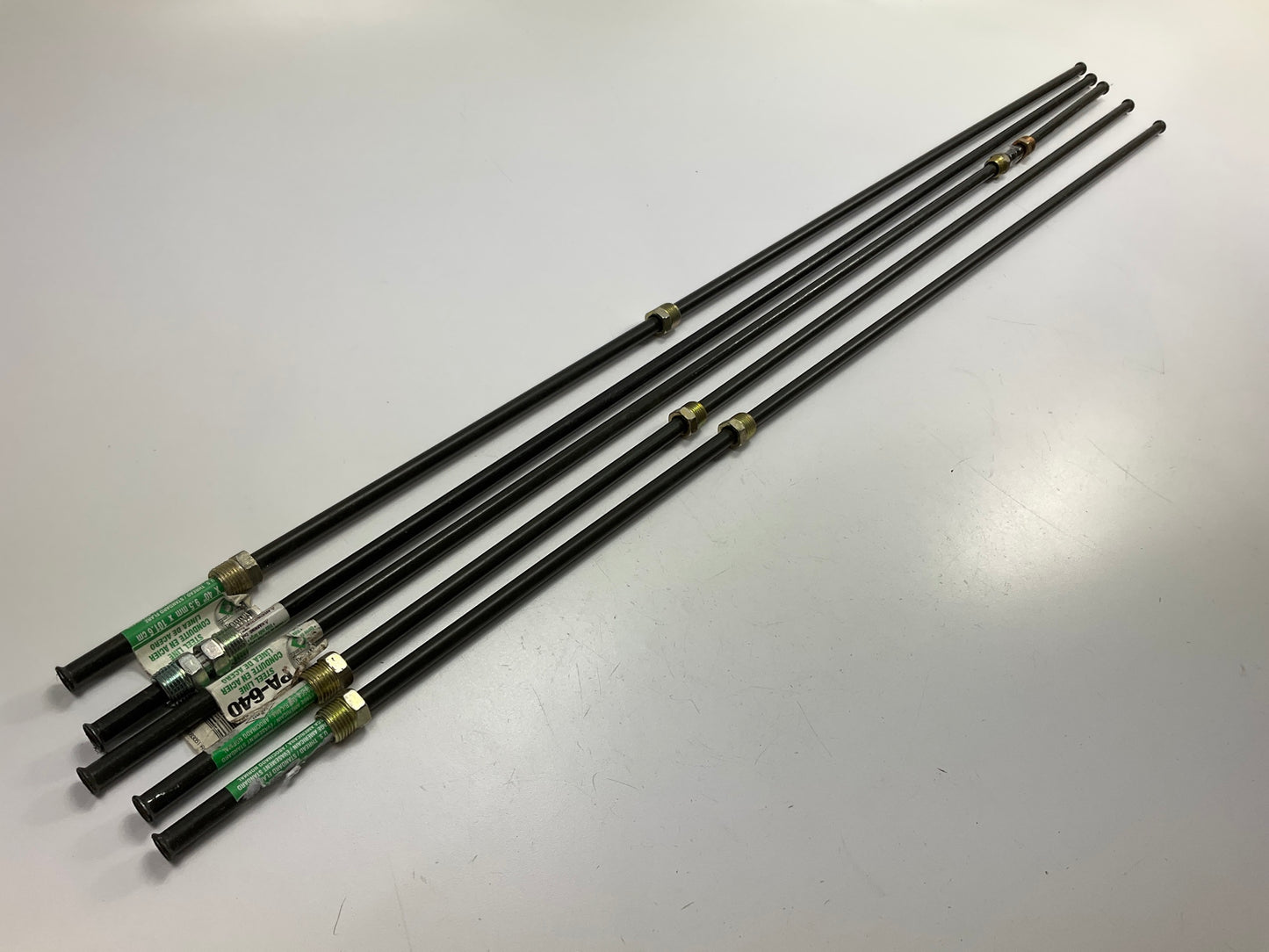 (5) AGS PA-640 PVF Coated Steel Brake Line: 40'' Long, 3/8'' Diameter, Universal