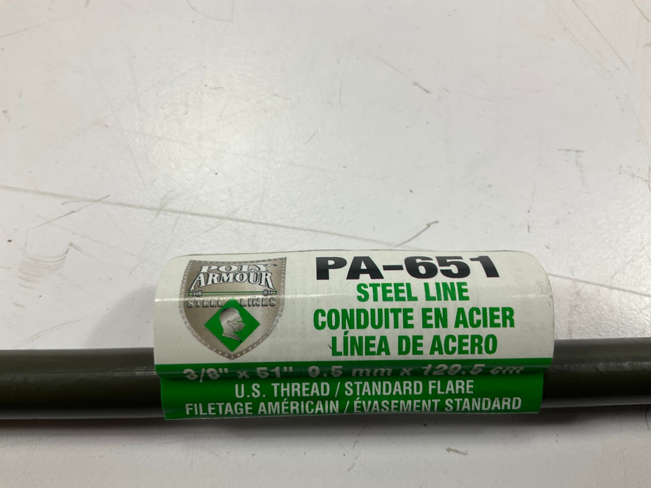 (4) AGS PA-651 PVF Coated Steel Brake Line: 51'' Long, 3/8'' Diameter, Universal