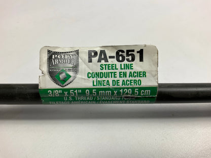 (5) AGS PA-651 PVF Coated Steel Brake Line: 51'' Long, 3/8'' Diameter, Universal