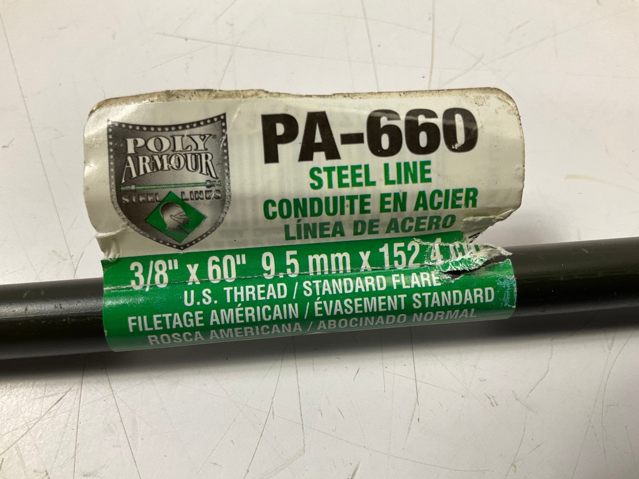 AGS PA-660 PVF Coated Steel Brake Line: 60'' Long, 3/8'' Diameter, Universal