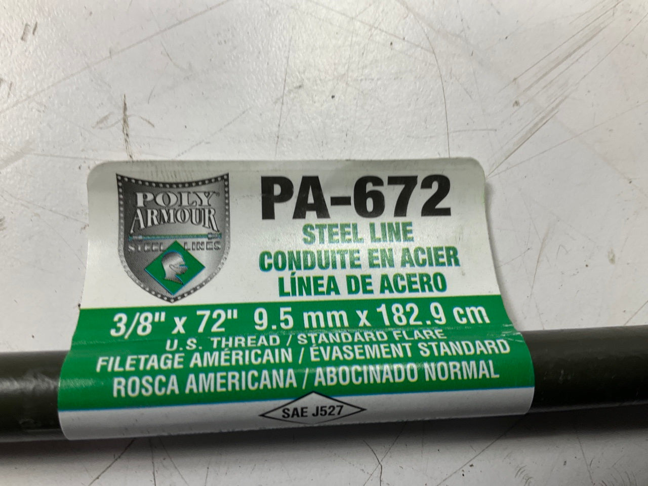 (4) AGS PA-672 Poly-Armour PVF Coated Steel Brake Line: 72'' Long, 3/8'' Diameter
