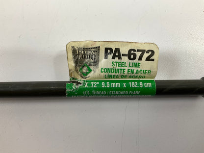 AGS PA-672 Poly-Armour PVF Coated Steel Brake Line: 72'' Long, 3/8'' Diameter