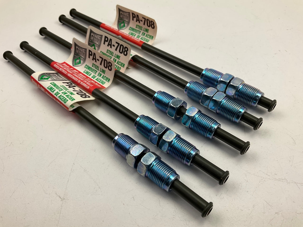 (5) AGS PA-708 PVF Coated Steel Brake Line: 8'' Long, 6mm Diameter, Universal