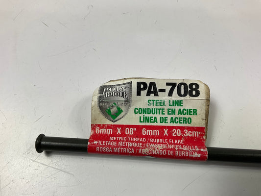 AGS PA-708 PVF Coated Steel Brake Line: 8'' Long, 6mm Diameter, Universal