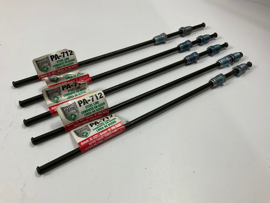 (5) AGS PA-712 PVF Coated Steel Brake Line: 12'' Long, 6mm Diameter, Universal