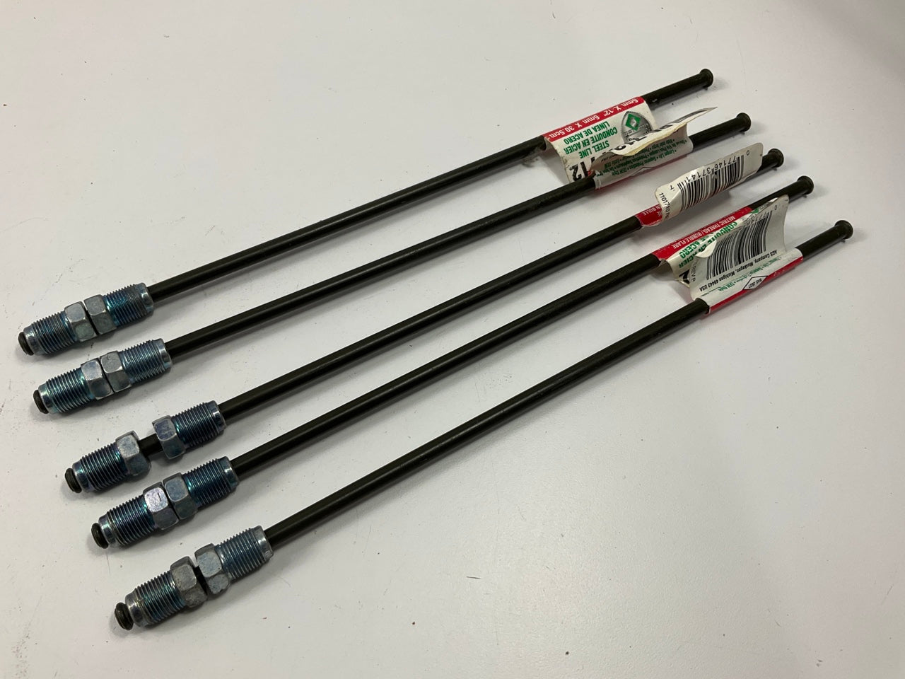(5) AGS PA-712 PVF Coated Steel Brake Line: 12'' Long, 6mm Diameter, Universal