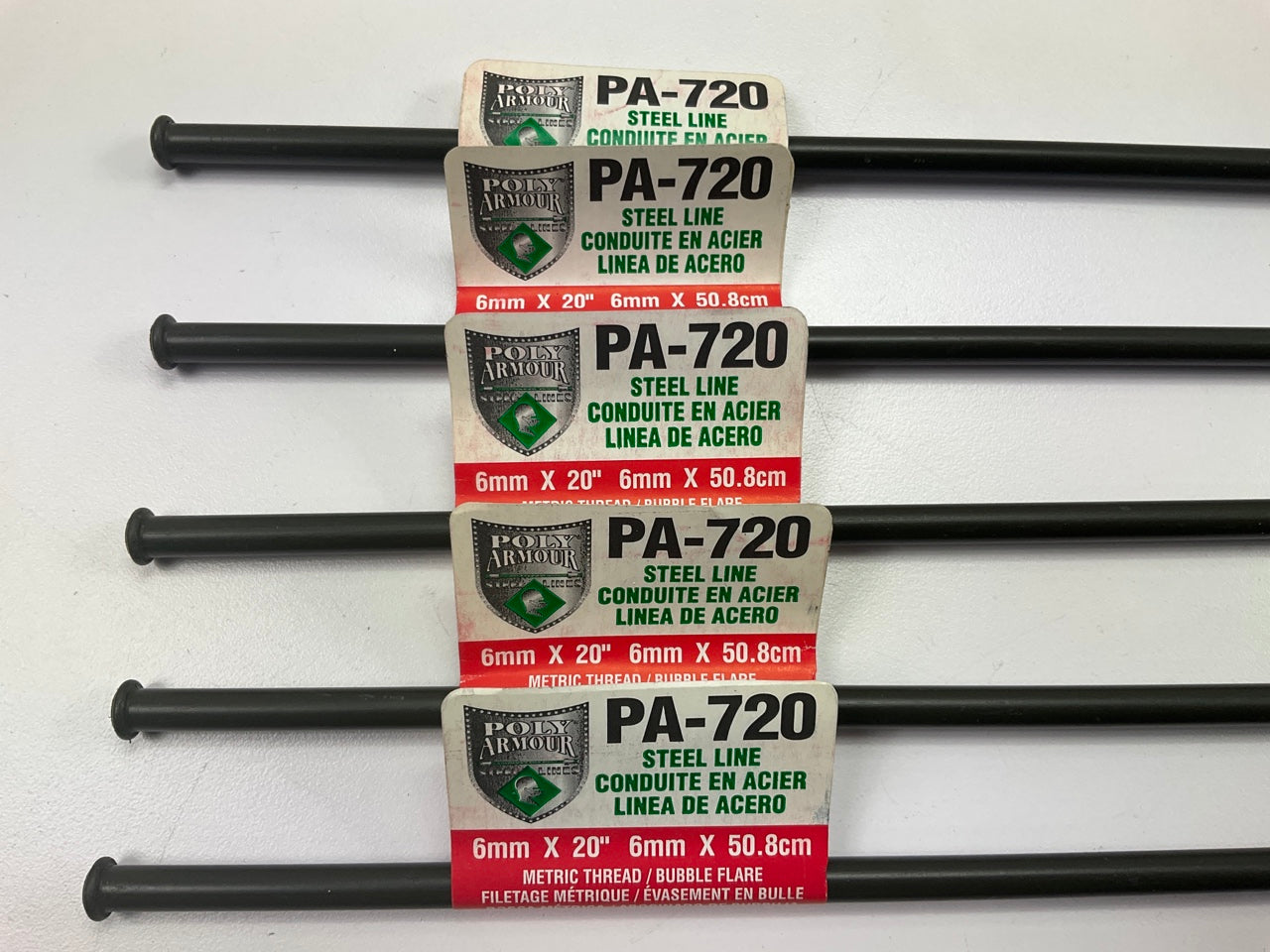 (5) AGS PA-720 For Toyota Brake Lines,  6mm X 20'',  M12 X 1mm Thread Fittings
