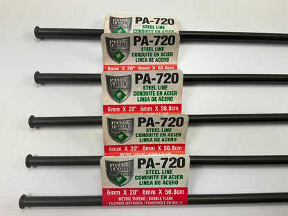 (5) AGS PA-720 For Toyota Brake Lines,  6mm X 20'',  M12 X 1mm Thread Fittings
