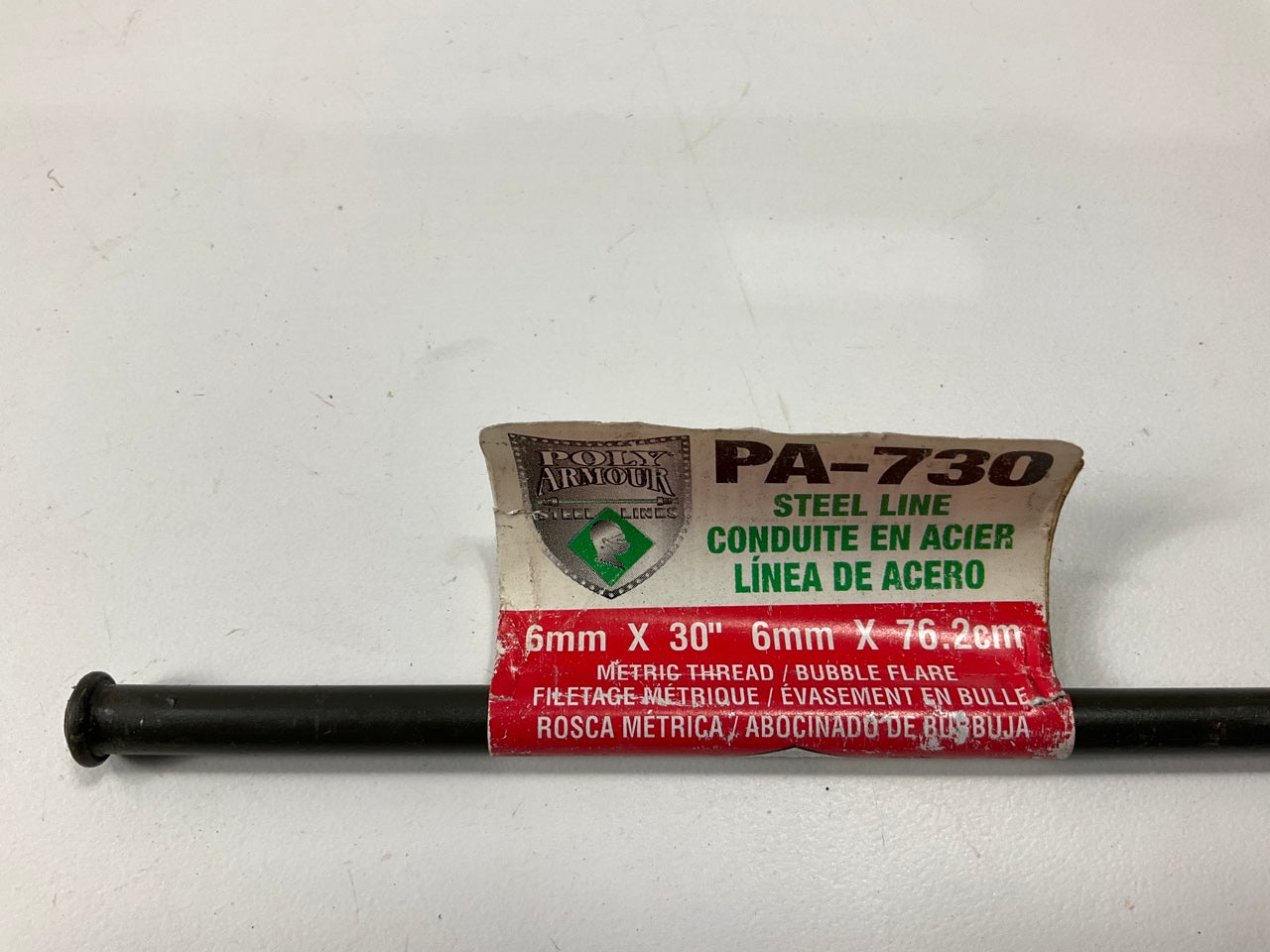 (5) AGS PA-730 PVF Coated Steel Brake Line, 30'' Long, 6mm Diameter, Universal