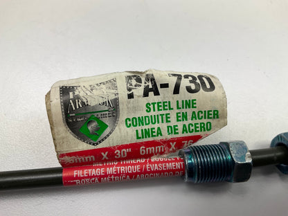 AGS PA-730 PVF Coated Steel Brake Line, 30'' Long, 6mm Diameter, Universal Fit
