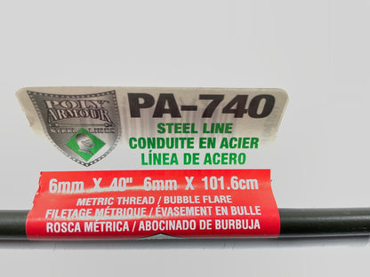 (5) AGS PA-740 Poly-Armour PVF Steel Brake Lines 6mm X 40'', M12x1mm Threads