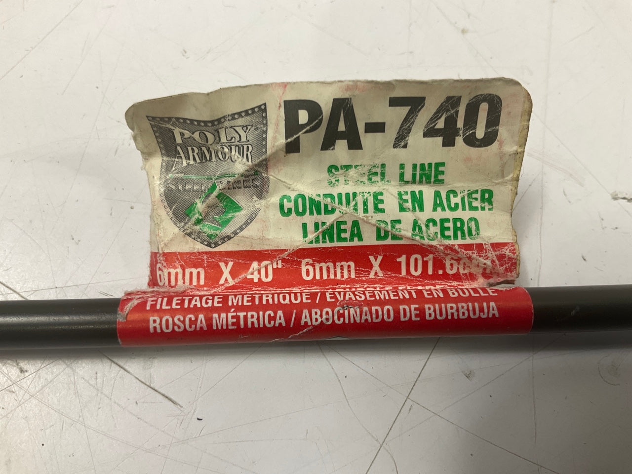 AGS PA-740 PVF Coated Steel Brake Line: 40'' Long, 6mm Diameter, Universal Fit