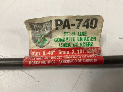 AGS PA-740 PVF Coated Steel Brake Line: 40'' Long, 6mm Diameter, M12x1.0 Thread