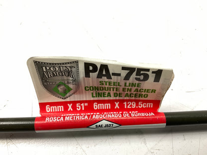 (5) AGS PA-751 PVF Coated Steel Brake Line: 51'' Long, 6mm Diameter, Universal