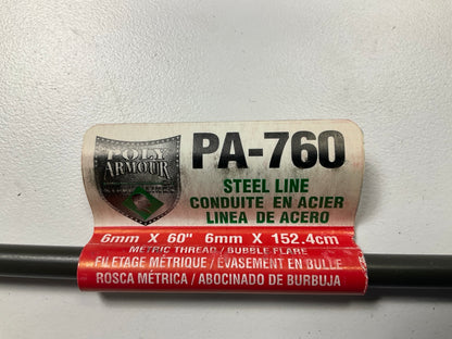 (5) AGS PA-760 PVF Coated Steel Brake Line: 60'' Long, 6mm Diameter, Universal