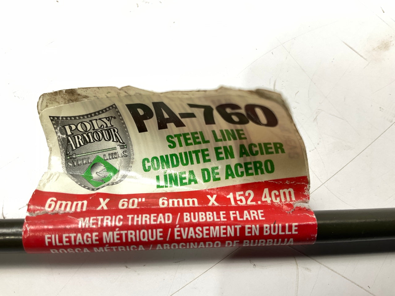AGS PA-760 PVF Coated Steel Brake Line: 60'' Long, 6mm Diameter, Universal