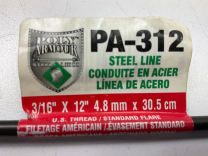 AGS PA312 - 3/8 - 24'' Thread Size Steel Brake Line: 12'' Long, 3/16'' Diameter