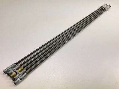 (5) AGS PA430 PVF Coated Steel Brake Lines: 30'' Long, 1/4'', 7/16'' Fittings