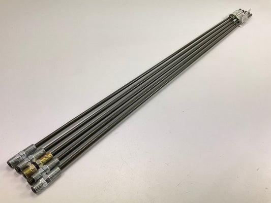 (5) AGS PA430 PVF Coated Steel Brake Lines: 30'' Long, 1/4'', 7/16'' Fittings